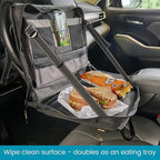 High Road Car Desk for Laptop and Steering Wheel Desk - Portable Car Office Laptop Case with 6 Storage Compartments, Phone Holder, Sturdy Mouse Tray and Wrist Rest