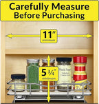 LYNK PROFESSIONAL® Pull Out Spice Organization for Cabinets - 10-3/8 inch Wide – Spice Rack for Inside Cabinets, Slide Out Sp