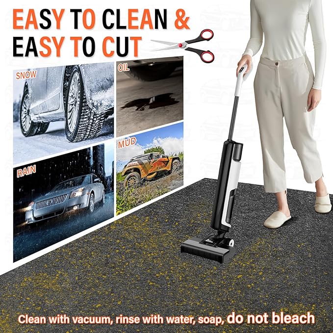 17 x 7.6FT Extra Large Garage Floor Mat, Premium Oil Leaks Absorbent Oil Spill Mat,Waterproof Backing Garage Mat,Reusable, Wa
