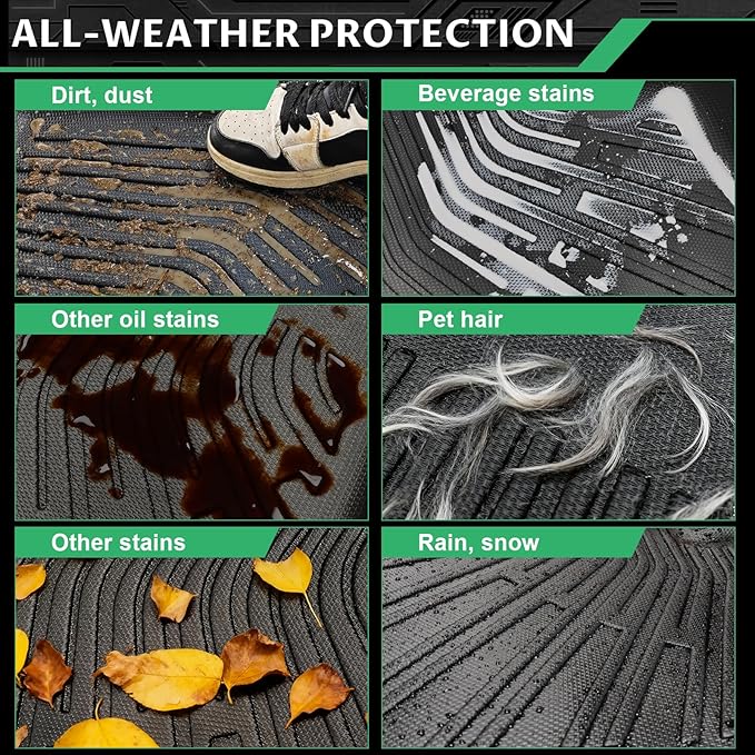 Floor Mats for Toyota Prius 2004-2009, Custom Fit TPE All Weather Protection Floor Liners, Prius c & Prius v Non-Slip Waterproof Trunk Mat, Car Accessories for 2nd Gen Prius