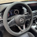 PINCTROT D Shaped Nappa Leather Steering Wheel Cover, Slim Fit No Bulk Design, One Piece Leather with Breathable Perforation,