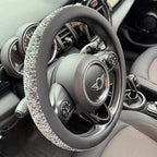 PINCTROT Chenille Leather Steering Wheel Cover, Soft Mottled Colors, Sweat-Proof, Non-Slip Grip, All-Season Comfort, Universa