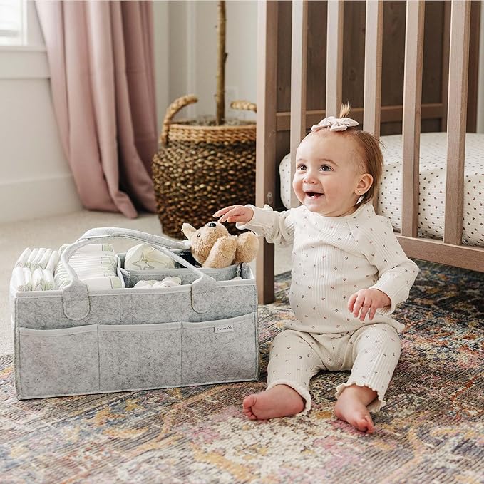 PUTSKA Baby Diaper Caddy Organizer Nursery Basket Set Baby Basket Gift Registry Baby Shower List Baby Must Haves Essentials N