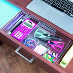 iDesign Expandable Vanity Drawer Organizer, The Clarity Collection – 11.25” to 18.5”, Clear (Pack of 6)