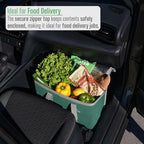 VENO 3 Pack Cooler Bag Insulated Reusable Grocery Shopping Bag, Food Delivery, Heavy Duty, Large Size, Durable Handles, Double Zippers, Lid, Collapsible (Green, 3 Pack)