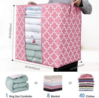 WISELIFE Storage Bags 6 Pack/100L Large Blanket Clothes Organization and Storage Containers for Comforters,Bedding, Foldable 