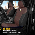 CAT Brown & Black Seat Covers for Cars, Trucks, & SUV - Set of (2) MeshFlex Car Seat Cover Front Seat Protectors - Airbag Com