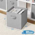 Storage Cubes Pack Of 8 - Standard Size Cube Storage Bin 10.5x10.5x11 With Dual Handles For Easy Carrying- Fabric Storage Bin