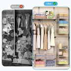 Sonyabecca 3-Tier Hanging Closet Organizer with 5 S Hooks, Closet Shelves for Clothes, Shoes, Handbags, Accessories, Hanging 