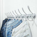 Dseap Coat Rack Wall Mounted - 5 Tri Hooks, Heavy Duty, Stainless Steel, Metal Coat Hook Rail for Coat Hat Towel Purse Robes 
