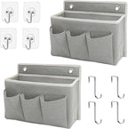 2-Pack Wall Hanging Organizer Bag/Hanging Baskets with Large Mesh Compartment & 3 Pockets，Over the Door Organizer Space Savin
