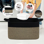 COMFY-HOMI Large Rectangular Blanket , Cotton Rope Woven for Storage, LaundryHamper, Storage ,Toy Organizing Bin with Handle,
