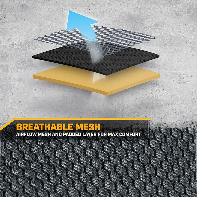 Cat MeshFlex Charcoal & Black Rear Seat Cover for Car – Durable Canvas & Mesh Design 60/40 Split Bench Protector for Cars, Tr