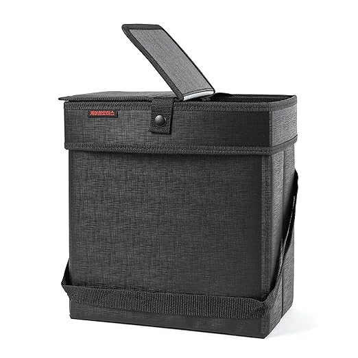 KMMOTORS Aladdin Car Trash Can with lid, Sturdy Big Trash bin, Trash Bags Included, Simple Design (Large)