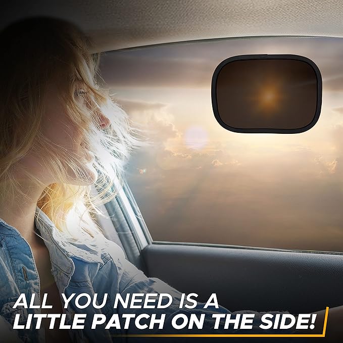 EcoNour Miniature Static Cling Window Shade for Car Sun Visor (2 Pack) | Windshield Sun Shade Static Cling for Driving Glare