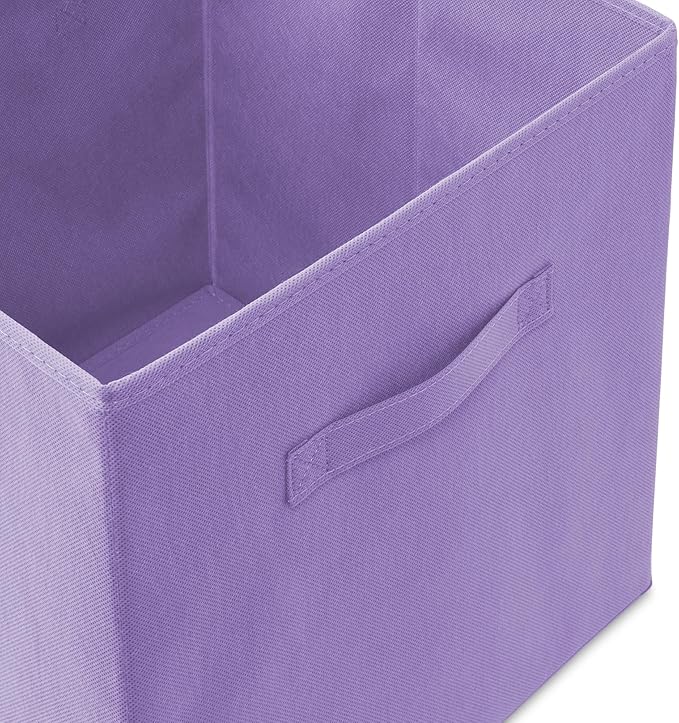 Casafield Set of 6 Collapsible Fabric Cube Storage Bins, Multicolor - 13" Foldable Cloth Baskets for Shelves, Cubby Organizer