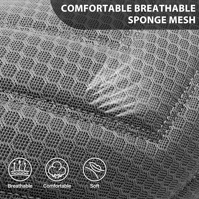CAR PASS 3D Foam Mesh Leather Car Seat Covers Front Seats, Grey Breathable Front Seat Cover for Cars, Comfortable Universal F