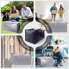 VELVETSURE 12 Pack Heavy Duty Extra Large Moving Bags W/Backpack Straps - Strong Handles & Zippers, Storage Totes For Space S
