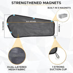 EcoNour Car Driver Front Window Sun Shade | Magnetic Window Curtain Protects from Harmful Sun Rays for Drivers | Side Window Screen Sunshade for Cars Prevents Sun Damage | Black (1-Piece)