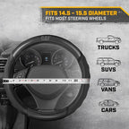 Cat® HexSport Black Carbon Fiber Steering Wheel Cover, Durable and Comfortable with Advanced Grip, Car Steering Wheel Cover for Auto Truck Van SUV - Standard 14.5" - 15 Inches