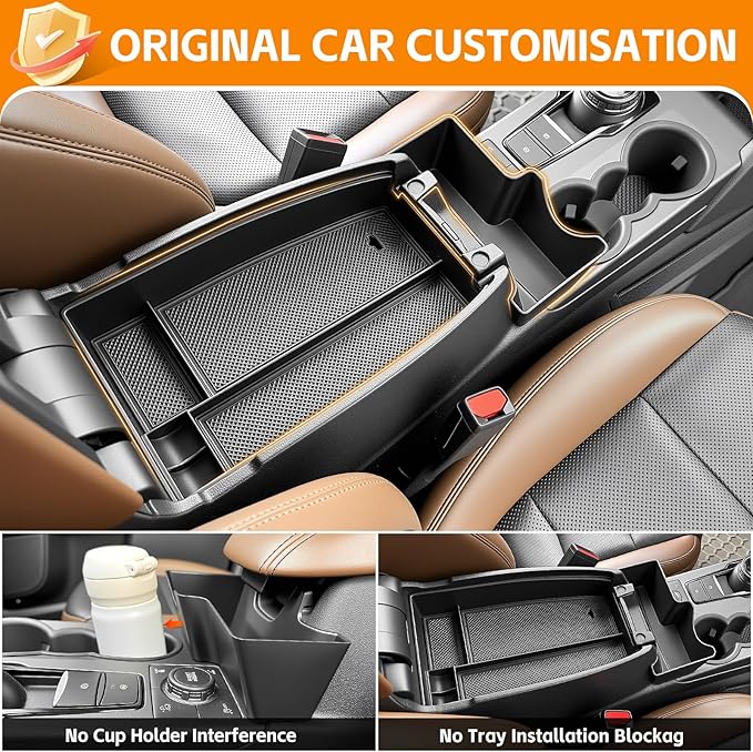 Center Console Organizer Compatible with 2021-2025 Ford Bronco Sport/2020-2025 Ford Escape Hanging Armrest Box Arm Rest Storage Tray for Bronco Sport/Escape Accessories(Hanging+Armrest Tray)