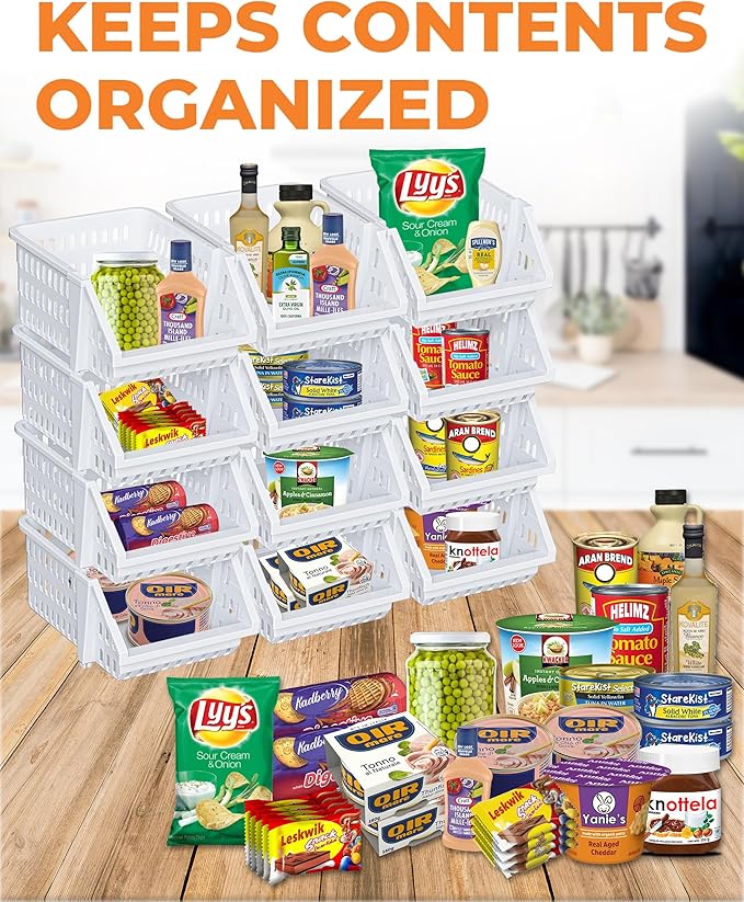 TidyFriend Small Stackable Storage Bins for Toy Organizer and Storage 12 Pack, Toy Storage Organizer for Kids Room and Home O