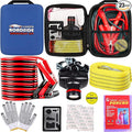 Car Roadside Emergency Kit, with Jumper Cables Automotive Kit,Car Safety Roadside Assistance Kit Headlamp,Tow Straps, Multi-F