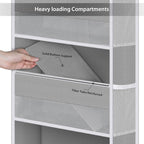 Univivi Hanging Storage Organizer Nursery Closet Cabinet Baby Storage with 5 Large Compartments 6 Side Pockets for Cosmetics,