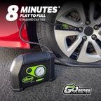 Slime 40084 Tire Inflator, Cordless, Portable Air Compressor Pump, Lithium Ion Battery and LED Light, Rechargeable, 8 min Inflation