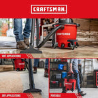 CRAFTSMAN CMXEVBE17590 9 Gallon 4.25 Peak HP Wet Dry Vac, Portable Shop Vacuum Wet and Dry with Filter, Dust Bag, Hose and At