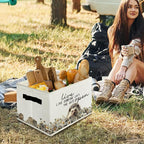 Rustic Hedgehog Storage Bins & Boxes with Handles, Farmhouse Hedgehog Foldable Basket for Organizing, Live Like Someone Left 