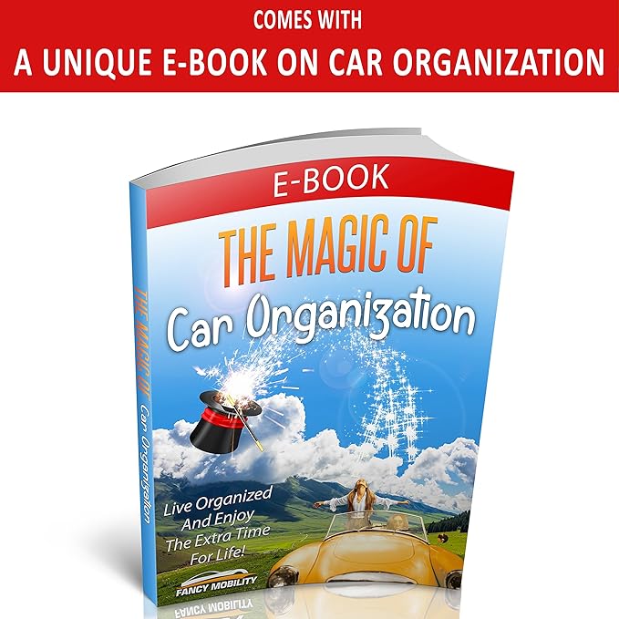 Car Sun Visor Organizer - Auto Accessories Document Holder - Car, Truck, SUV Registration & Insurance Storage Pouch - Road Trip Essential Gift for Any Driver - Comes With a Unique eBook