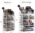 Cq Acrylic 4 Pack Clear Makeup Storage, Stackable 10 Drawer Organizer for Vanity, Jewelry, Hair Clip, Beauty & Skincare Produ