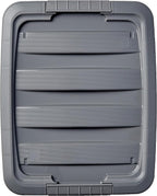 Amazon Basics Plastic Storage Containers with Secure Latching Lids, Stackable Organization Bins, Clear/Grey, 19 Quart, Set of