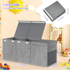 Mabahoo Extra Large Toy Box Chest with Lids, Collapsible Sturdy Kids Toy Storage Organizer Boxes for Boys Girls, 40"x14"x16",