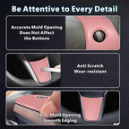 for Tesla 2017-2023 Model 3 and 2020-2024 Model Y Steering Wheel Cover Trim Interior Decoration Protection Accessories(Pink)