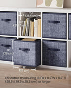 SONGMICS Storage Cubes, 11-Inch Non-Woven Fabric Bins with Double Handles, Set of 6, Closet Organizers for Shelves, Foldable,
