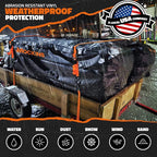 Mockins 40 Cu Ft XXL Hitch Cargo Carrier Bag 84"x24"x34" | 7 Ft Extra Wide Waterproof Trailer Hitch Storage & Truck Bed Cargo Bag | Heavy Duty Vehicle Soft-Shell Carriers w/Lock, Straps & Carry Case