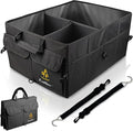 EcoNour Trunk Organizer for Car | SUV Collapsible Cargo Storage Box with Detachable Dividers, Mesh Pockets & Adjustable Straps