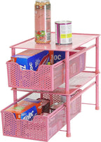 Simple Houseware Stackable Cabinet Basket Drawer Organizer, Pink