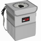 EPAuto Waterproof Car Trash Can with Lid and Storage Pockets, 2.5 Gallon Leakproof, Gray