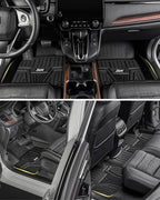 3W Floor Mats and Cargo Liner Fit for Honda Pilot 2023 2024 2025 2026, Custom Fit All Weather Honda Pilot Accessories Odorless Anti-Slip TPE Full Set Mats Black