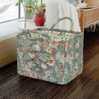 Quilted Laundry Basket with Handles - Multi-Purpose Fabric Storage Basket，Boho Fabric Storage Baskets with Handles for Car, H