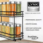 LYNK PROFESSIONAL® Pull Out Spice Organization for Cabinets - 4-3/8 inch Wide – Spice Rack for Inside Cabinets, Slide Out Spi