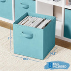 Storage Cubes Pack Of 8 - Standard Size Cube Storage Bin 10.5x10.5x11 With Dual Handles For Easy Carrying- Fabric Storage Bin