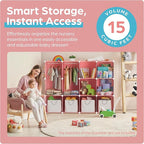 CUBEDIY Baby Closet Organizer for Nursery - Durable Baby Wardrobe Armoire for Closet - Customizable Dresser Shelves - Waterpr