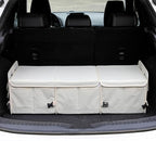 Car Trunk Organizer with Lid Storage Collapsible Multi Compartment Adjustable Straps for SUV, Truck, Sedan(Beige) XL