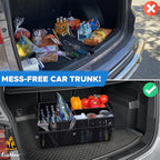 EcoNour Trunk Organizer for Car | SUV Collapsible Cargo Storage Box with Detachable Dividers, Mesh Pockets & Adjustable Straps