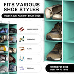 Simple Houseware 24 Section Shelves Hanging Shoes Organizer Holder for Closet, Turquoise