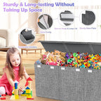Mabahoo Extra Large Toy Box Chest with Lids, Collapsible Sturdy Kids Toy Storage Organizer Boxes for Boys Girls, 40"x14"x16",